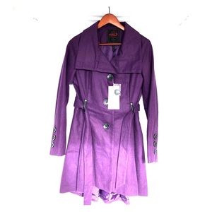 Purple yoki trench coat size M